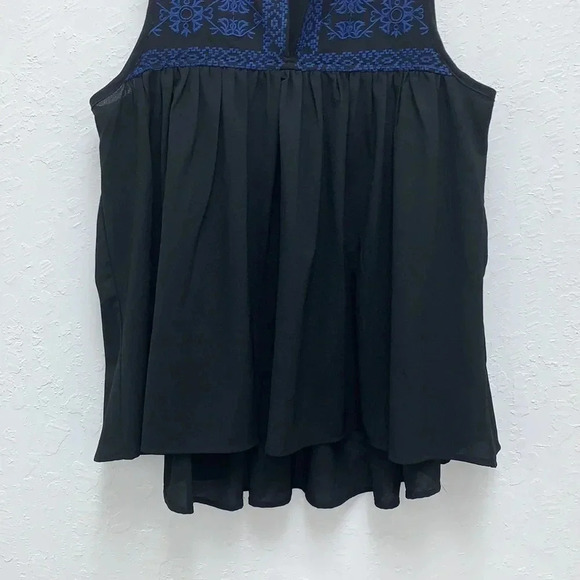 Anthropologie Maeve Sisa Babydoll Tank Black/Blue Size Small - Picture 4 of 9